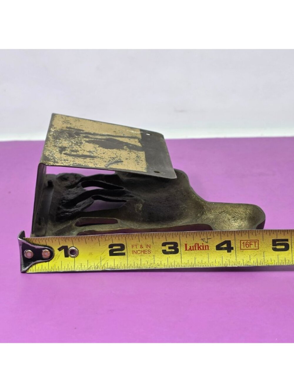 Vintage Brass Dog Wall Match Holder Letter Rack Retriever Hunting Dog - Picture 9 of 9